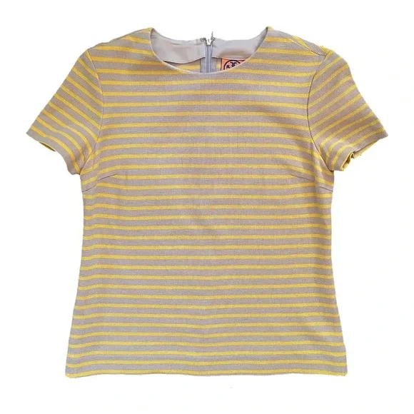 Tory Burch grey and marigold striped blouse - Picture 16 of 16